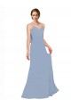 Chiffon Long Spaghetti Straps Dusty Blue A-Line Bridesmaid Dress / Evening Dress Plymouth