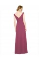 Soft Chiffon Long V-Neck Mauve Taupe A-Line Bridesmaid Dress Plymouth