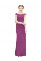 Soft Chiffon Long Boat Neck Wild Berry Mermaid Bridesmaid Dress Plymouth