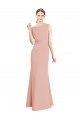 Soft Chiffon Long Boat Neck Bliss Pink Mermaid Bridesmaid Dress Plymouth