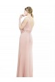 Soft Chiffon Long Boat Neck Bliss Pink Mermaid Bridesmaid Dress Plymouth