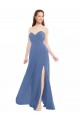 Soft Chiffon Long Sweetheart Windsor Blue A-Line Bridesmaid Dresses Plymouth