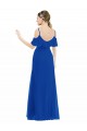 Soft Chiffon Long V-Neck A-Line High Low Bridesmaid Dress Plymouth