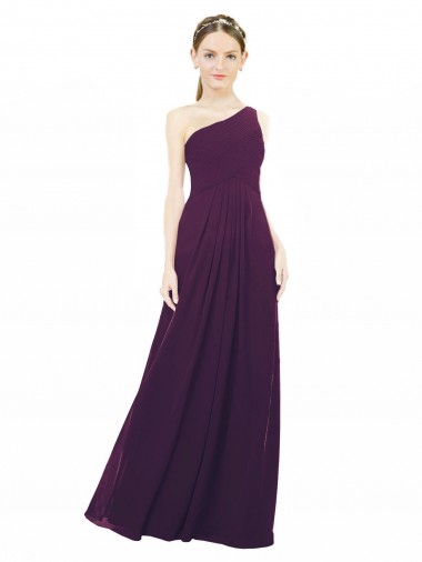 Chiffon Long One Shoulder A-Line Bridal Party Dress / Evening Dress Plymouth