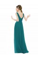 Chiffon Long V-Neck Hunter A-Line Bridesmaid Gowns Plymouth