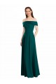 Soft Chiffon Long Off the Shoulder Hunter A-Line Bridesmaid Dress Plymouth