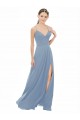 Soft Chiffon & Lace Open Back Long Spaghetti Straps A-Line Bridesmaid Dress Plymouth