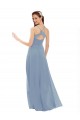 Soft Chiffon & Lace Open Back Long Spaghetti Straps A-Line Bridesmaid Dress Plymouth