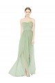 Soft Chiffon Low Back Long Sweetheart Sage A-Line Semi Formal Evening Dress / Bridesmaid Dress Plymouth