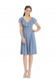 Soft Chiffon V-Back Cocktail Length V-Neck A-Line Bridesmaid Dress Plymouth