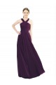 Soft Chiffon Long Halter Neck Grape A-Line Bridesmaid Dress Plymouth