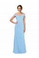 Soft Chiffon Long Off the Shoulder Periwinkle A-Line Bridesmaid Dress Plymouth