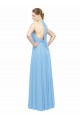 Soft Chiffon Open Back Long Halter Neck Periwinkle A-Line Bridesmaid Dress Plymouth