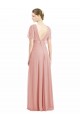 Soft Chiffon V-Back Long V-Neck Bliss Pink A-Line Bridesmaid Dress / Formal Dress Plymouth