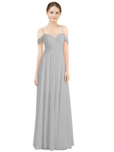 Lxue Chiffon Low Back Long Off the Shoulder A-Line Bridesmaid Dress Plymouth