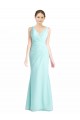 Soft Chiffon & Lace Long V-Neck Mermaid Bridesmaid Dress Plymouth
