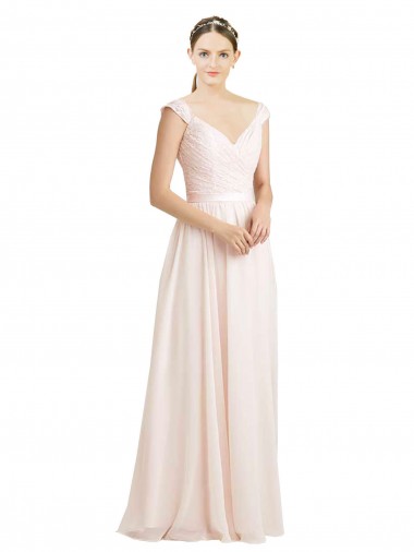 Soft Chiffon & Lace Open Back Long Sweetheart A-Line Bridesmaid Dress Plymouth