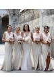 Soft Chiffon Low Back Long V-Neck A-Line Bridesmaid Dress Plymouth