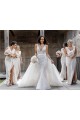 Soft Chiffon Low Back Long V-Neck A-Line Bridesmaid Dress Plymouth