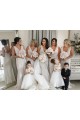 Soft Chiffon Low Back Long V-Neck A-Line Bridesmaid Dress Plymouth