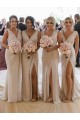 Soft Chiffon Low Back Long V-Neck A-Line Bridesmaid Dress Plymouth