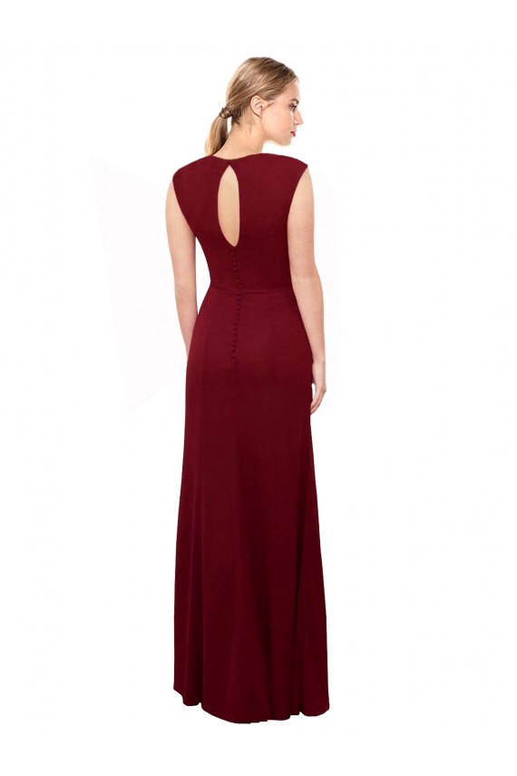 Soft Chiffon Keyhole Back Long V-Neck Mermaid Prom Dress / Bridesmaid Dress Plymouth