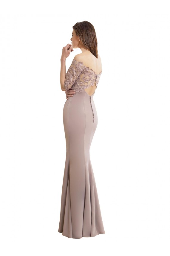 Soft Chiffon & Lace Keyhole Back Long Sweetheart Mermaid Bridesmaid Dress Plymouth