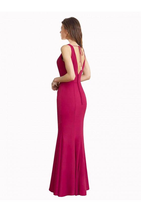 Soft Chiffon V-Back Long V-Neck Mermaid Prom Dress / Bridesmaid Dress Plymouth