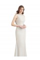 Soft Chiffon & Satin V-Back Long Boat Neck Mermaid Bridesmaid Dress Plymouth