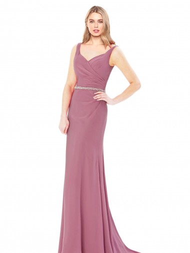 Soft Chiffon Low Back Long Sweetheart Sheath Prom Dress / Bridesmaid Dress Plymouth