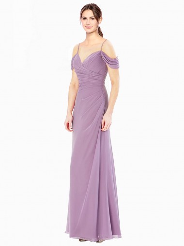 Soft Chiffon Long Off the Shoulder Sheath Bridesmaid Dress / Formal Dress Plymouth