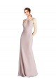 Soft Chiffon Open Back Long Halter Neck Sheath Bridesmaid Dress Plymouth