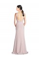 Soft Chiffon Open Back Long Halter Neck Sheath Bridesmaid Dress Plymouth