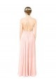 Soft Chiffon Open Back Long Halter Neck Pink A-Line Formal Dress / Bridesmaid Dress Plymouth