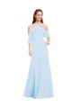 Soft Chiffon Long Halter Neck Light Sky Blue A-Line Formal Dress / Bridesmaid Dress Plymouth