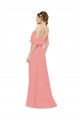Soft Chiffon Long Off the Shoulder Watermelon A-Line Bridesmaid Dress Plymouth