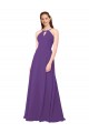 Soft Chiffon Long High Neck Sheath Bridesmaid Dress Plymouth