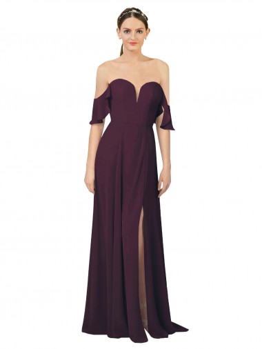 Soft Chiffon Long Sweetheart Sheath Formal Dress / Bridesmaid Dress Plymouth