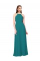 Soft Chiffon Criss Cross Back Long High Neck Sheath Bridesmaid Dress Plymouth