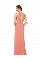 Soft Chiffon Keyhole Back Long V-Neck Desert Rose Sheath Bridesmaid Dress Plymouth