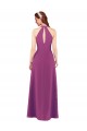 Soft Chiffon Keyhole Back Long V-Neck Wild Berry Sheath Bridesmaid Dress Plymouth