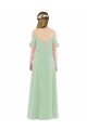 Soft Chiffon Long Off the Shoulder Sage Sheath Bridesmaid Dress Plymouth