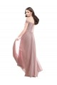 Soft Chiffon & Lace Long Off the Shoulder Pink A-Line Bridesmaid Dress Plymouth