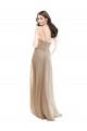 Soft Chiffon Long High Neck Champagne A-Line Bridesmaid Dress Plymouth