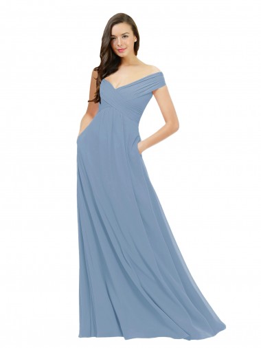 Chiffon Long Off the Shoulder A-Line Bridesmaid Dress / Evening Gowns Plymouth