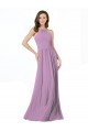 Soft Chiffon Long Halter Neck Dark Lavender A-Line Bridesmaid Dress Plymouth
