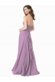 Soft Chiffon Long Halter Neck Dark Lavender A-Line Bridesmaid Dress Plymouth