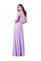 Soft Chiffon V-Back Long V-Neck Lilac A-Line Bridesmaid Dress / Formal Dress Plymouth