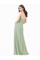 Soft Chiffon Sleeveless Spaghetti Straps Smoke Green A-Line Bridesmaid Dress Plymouth