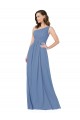 Soft Chiffon Long One Shoulder Windsor Blue Sheath Bridesmaid Dress Plymouth